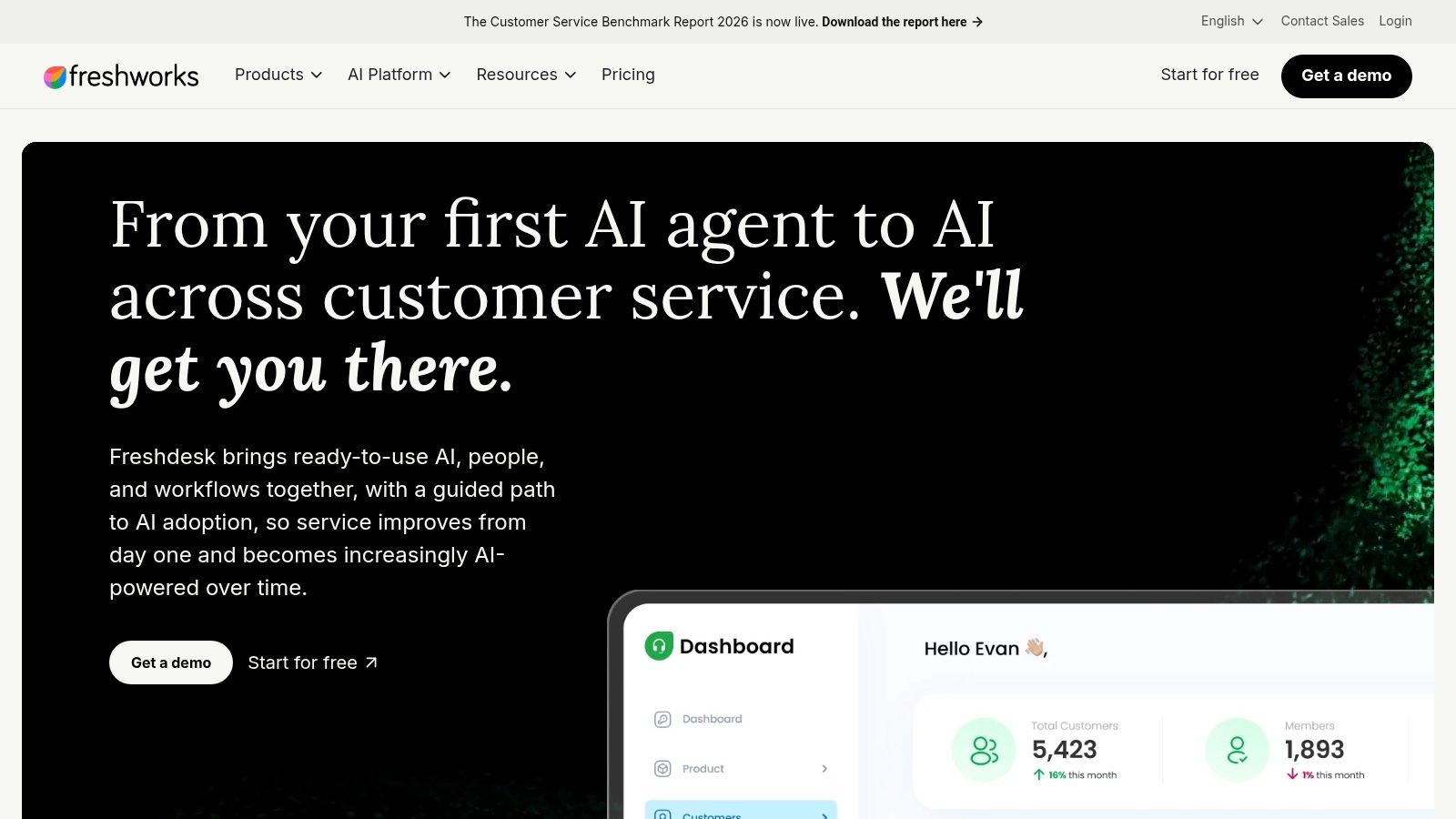 Help Scout homepage, the product's own description of its help desk