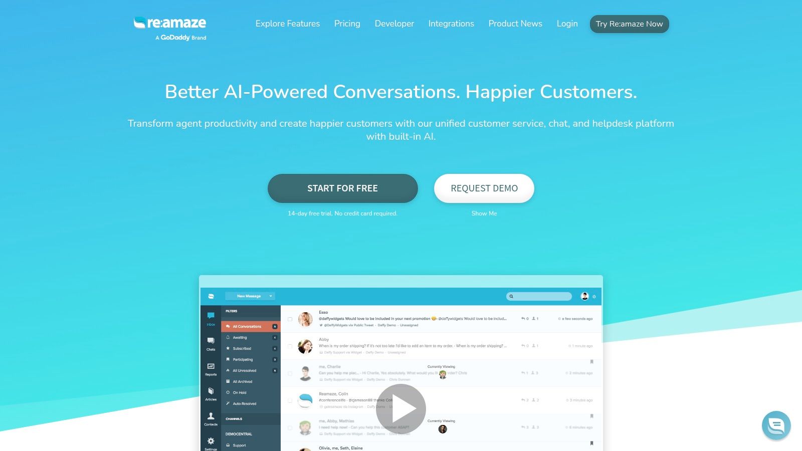 Richpanel homepage, the product's own description of its help desk