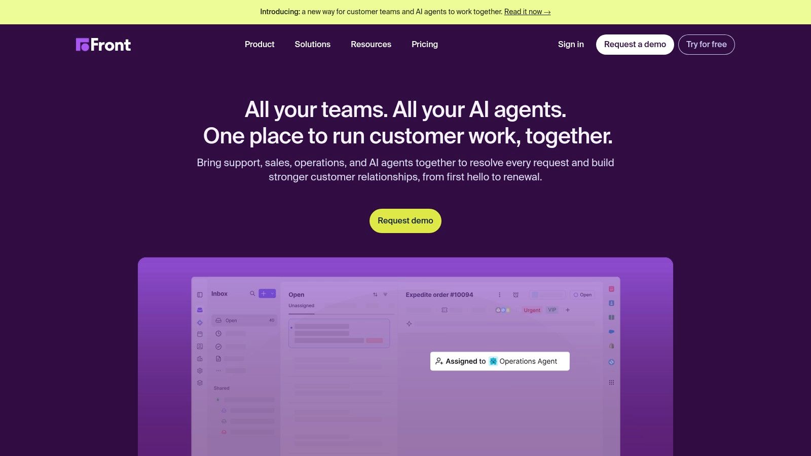 Zoho Desk homepage, the product's own description of its help desk