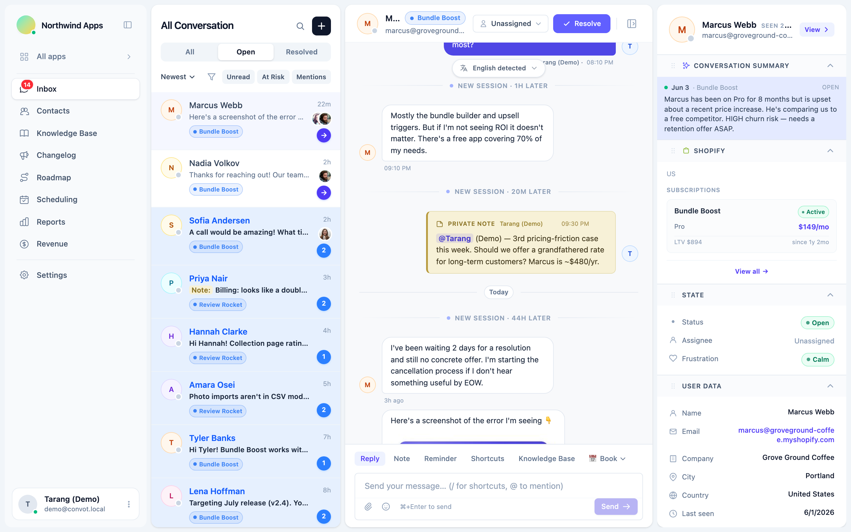 Inbox rows showing teammate viewer avatars