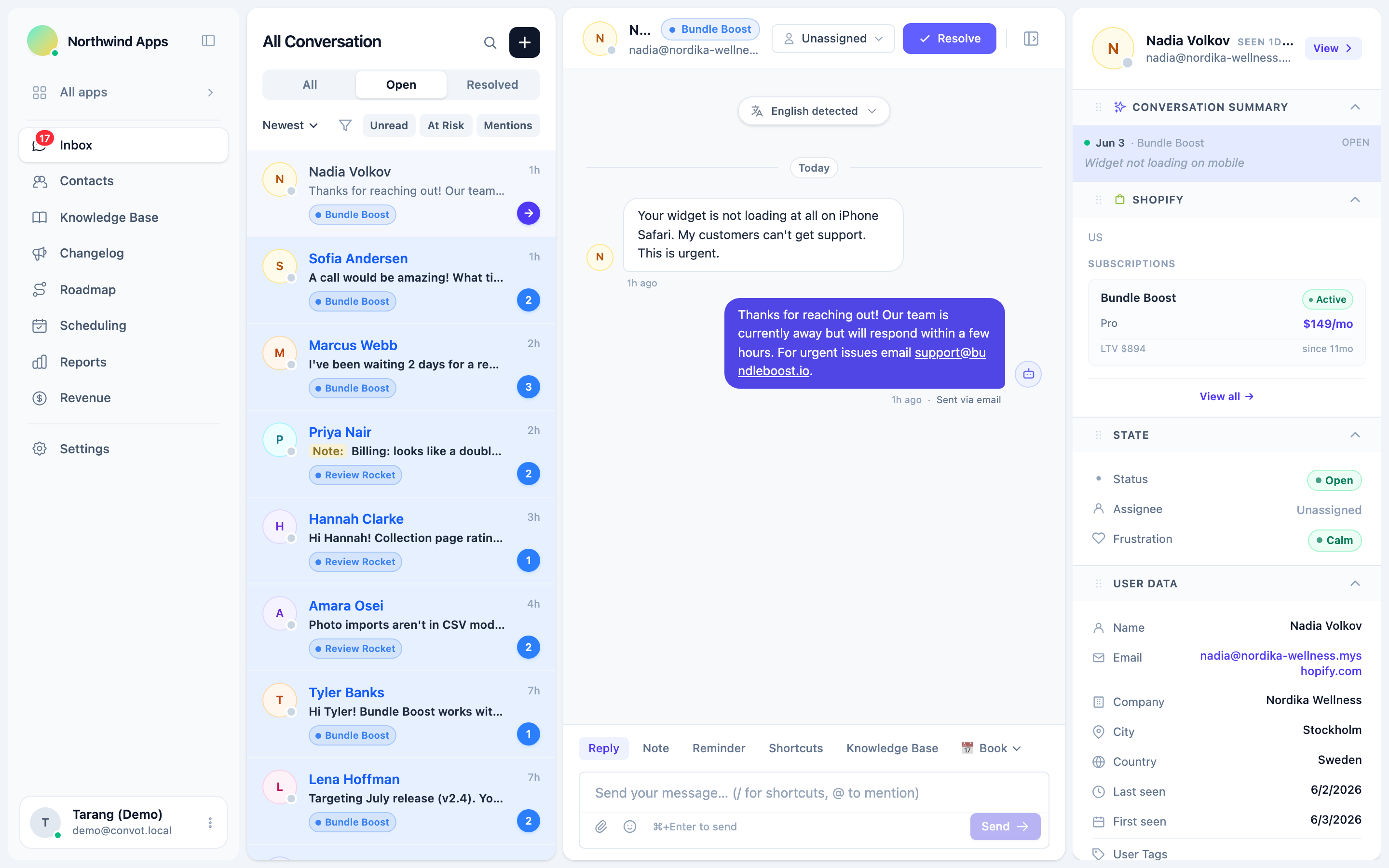The composer with note mode and mentions
